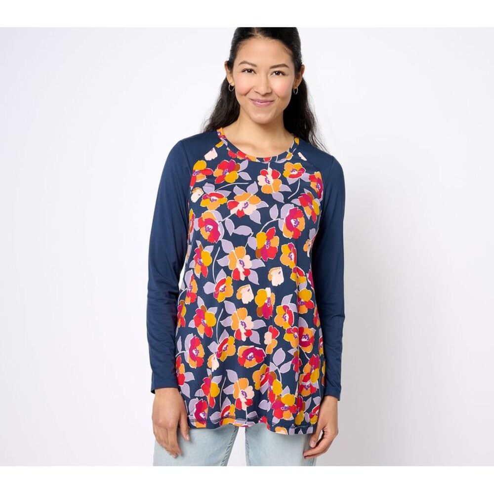 Turbie Twist Women's Top Sz S Rayon 230 Floral Print Multi-colored